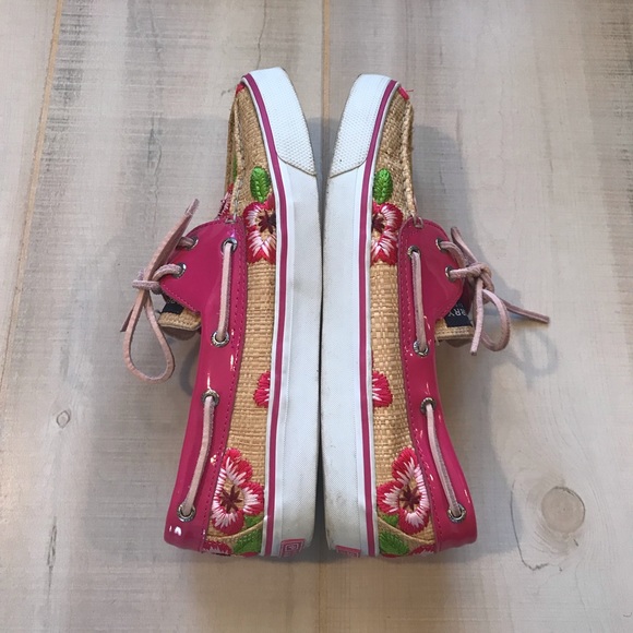 Sperry Boat Shoes Floral Embroidered Patent 7.5M - Picture 3 of 8